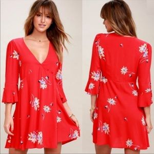 Free People | Time on my Side Floral Wrap Dress - Red